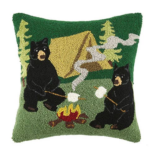Campfire Bears Hook Pillow