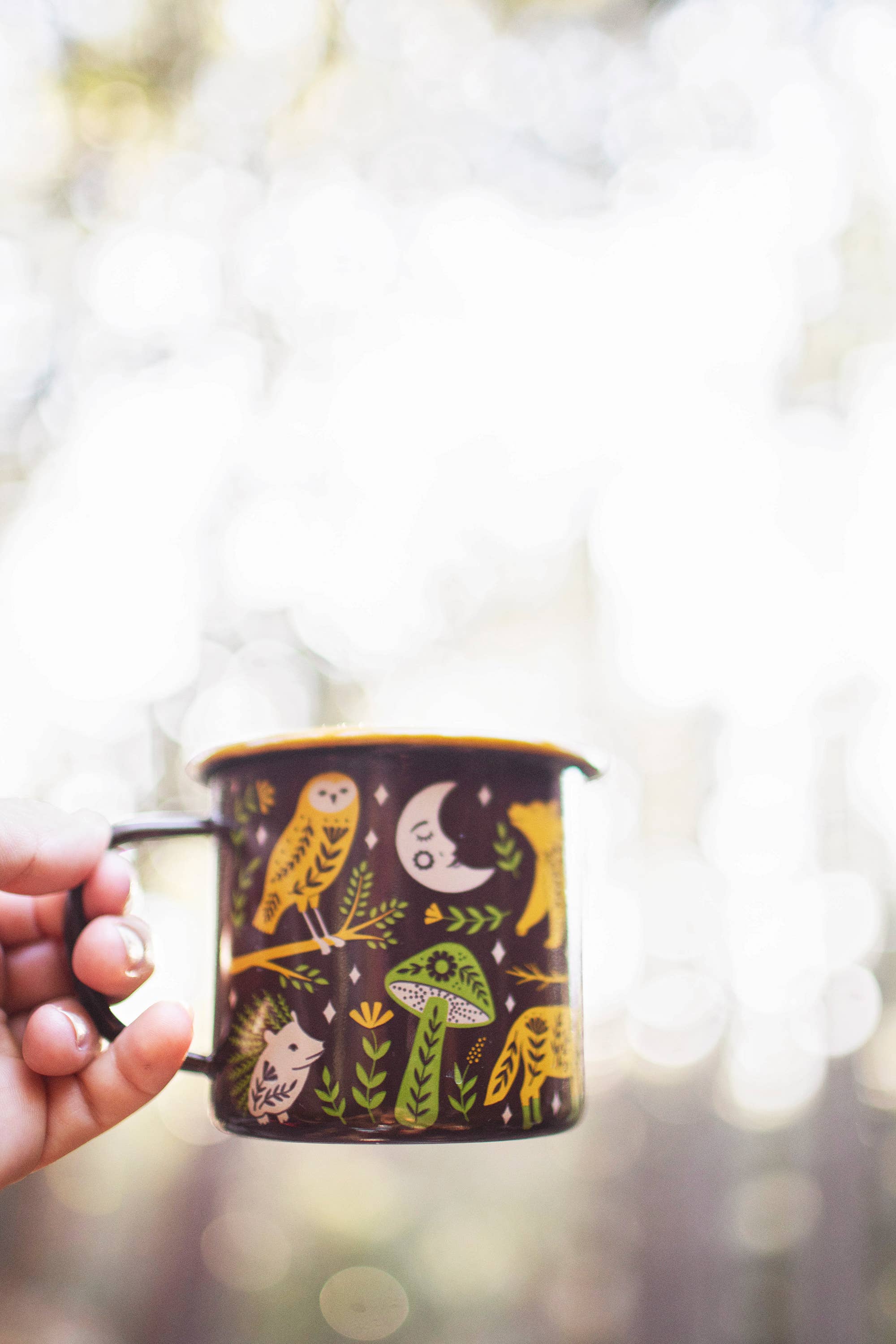 Enamelware Coffee & Camp Mug | Woodland Friends | 16 Oz