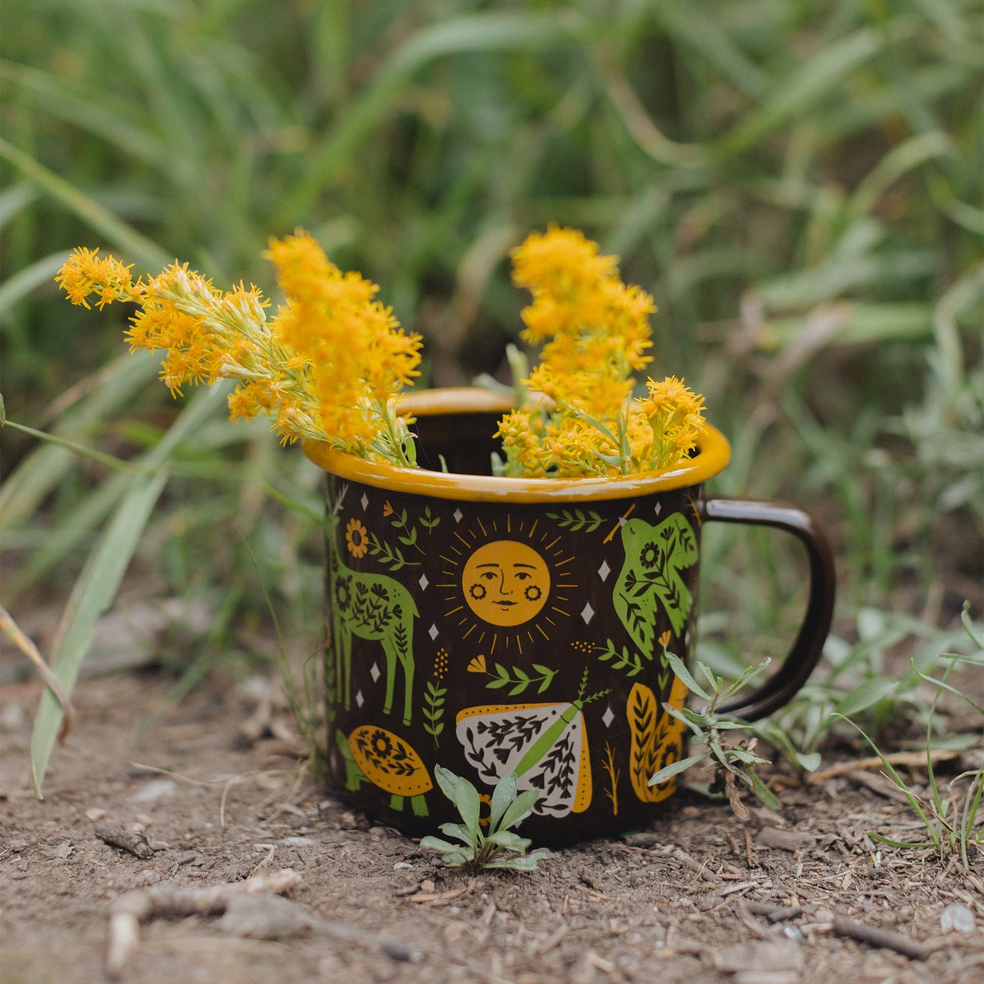 Enamelware Coffee & Camp Mug | Woodland Friends | 16 Oz