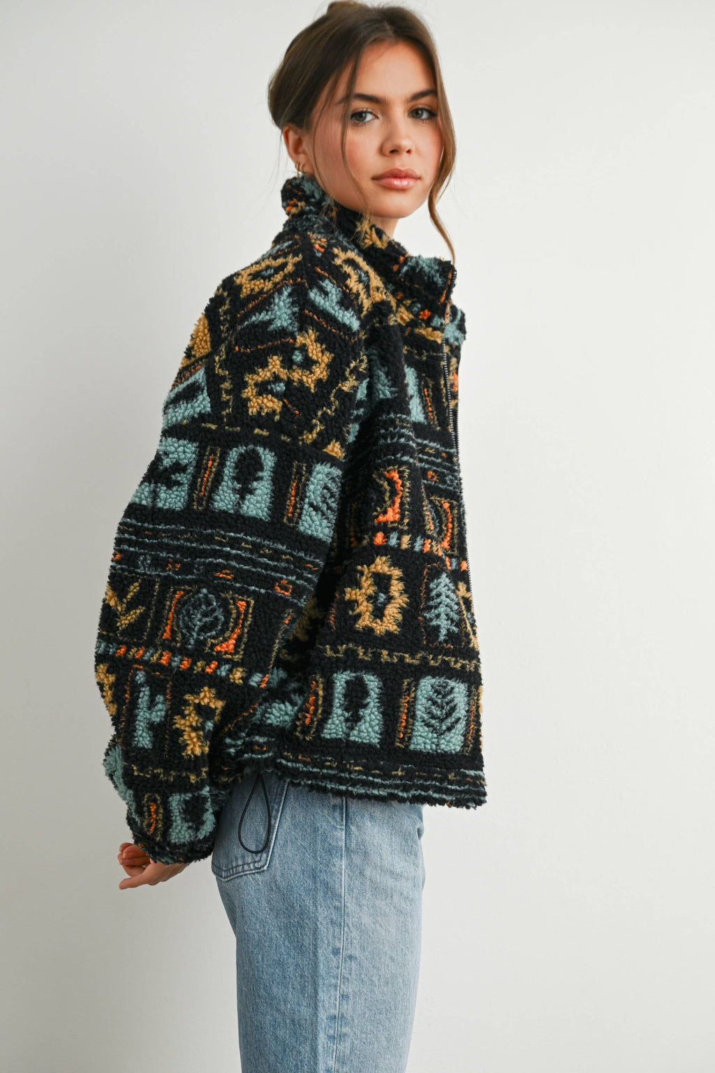 Camper Zip-Up Polar Fleece Mock Neck Long Sleeve Jacket