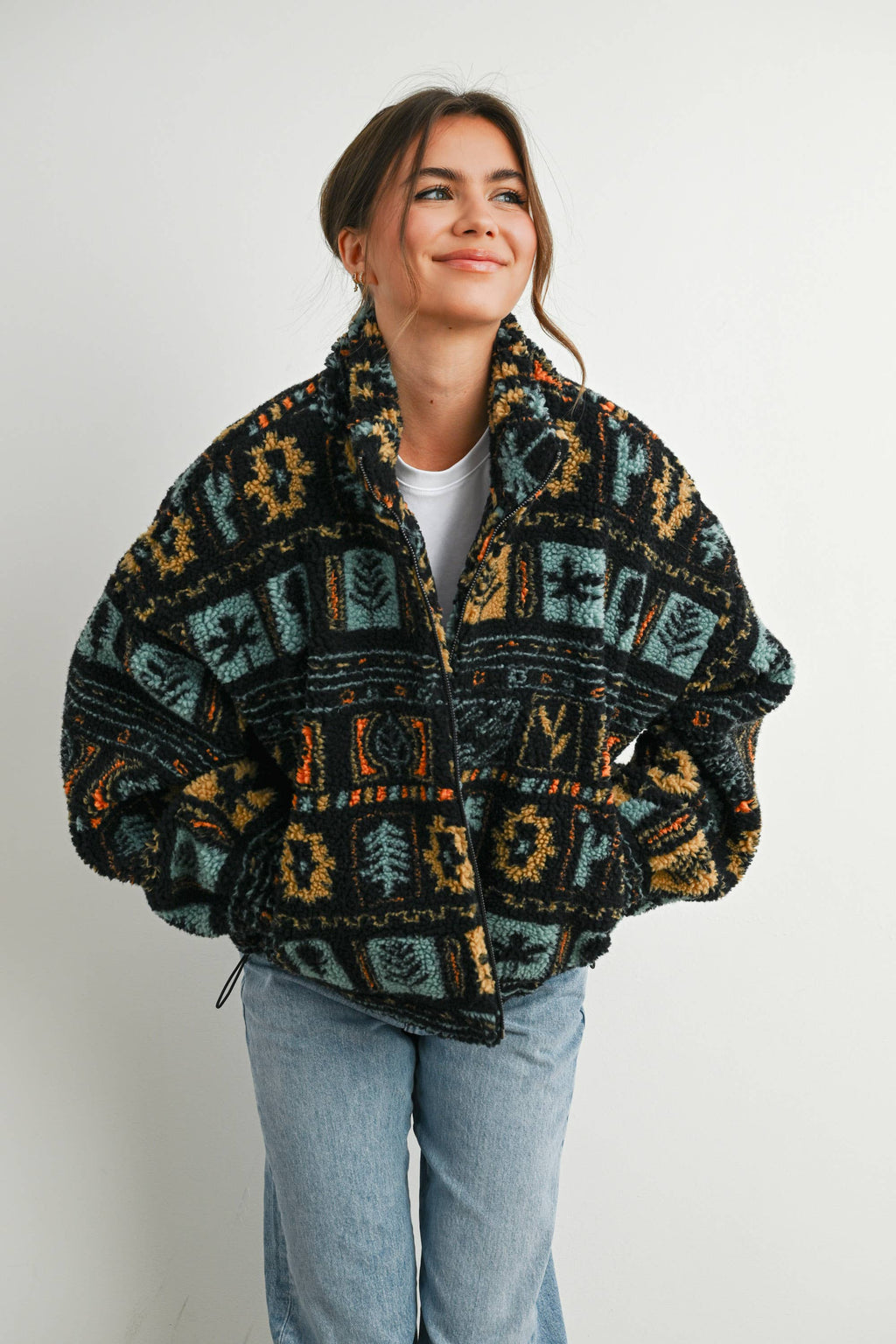 Camper Zip-Up Polar Fleece Mock Neck Long Sleeve Jacket