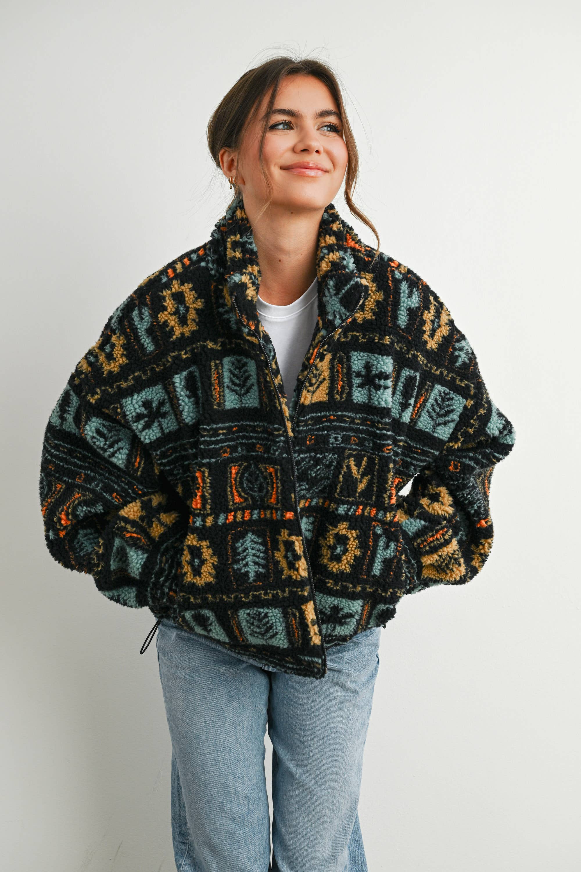 Camper Zip-Up Polar Fleece Mock Neck Long Sleeve Jacket