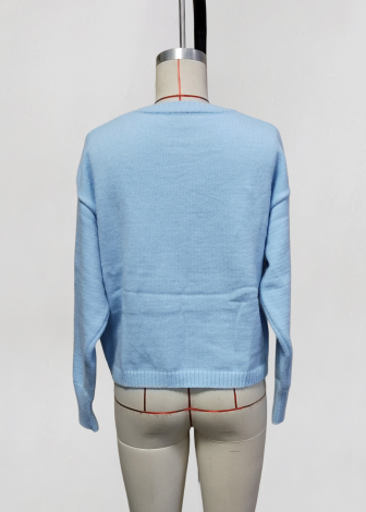 Sardine trout fish knit sweater relaxed pullover 4 colors