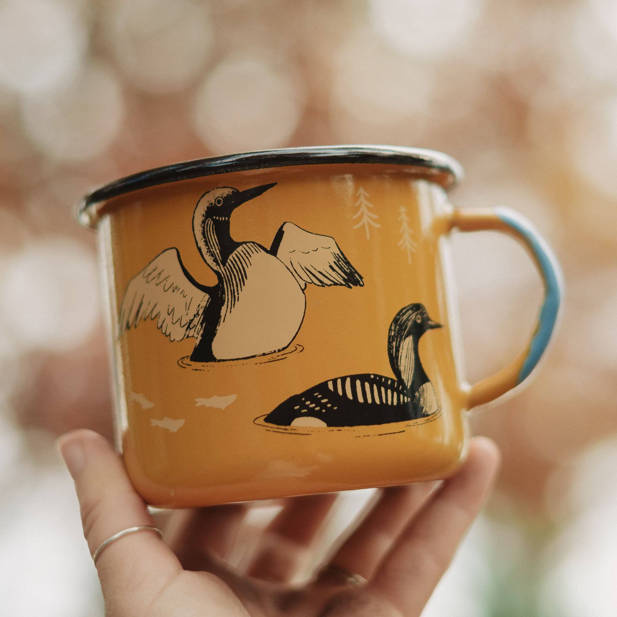 Loons of North America Large Enamelware Mug
