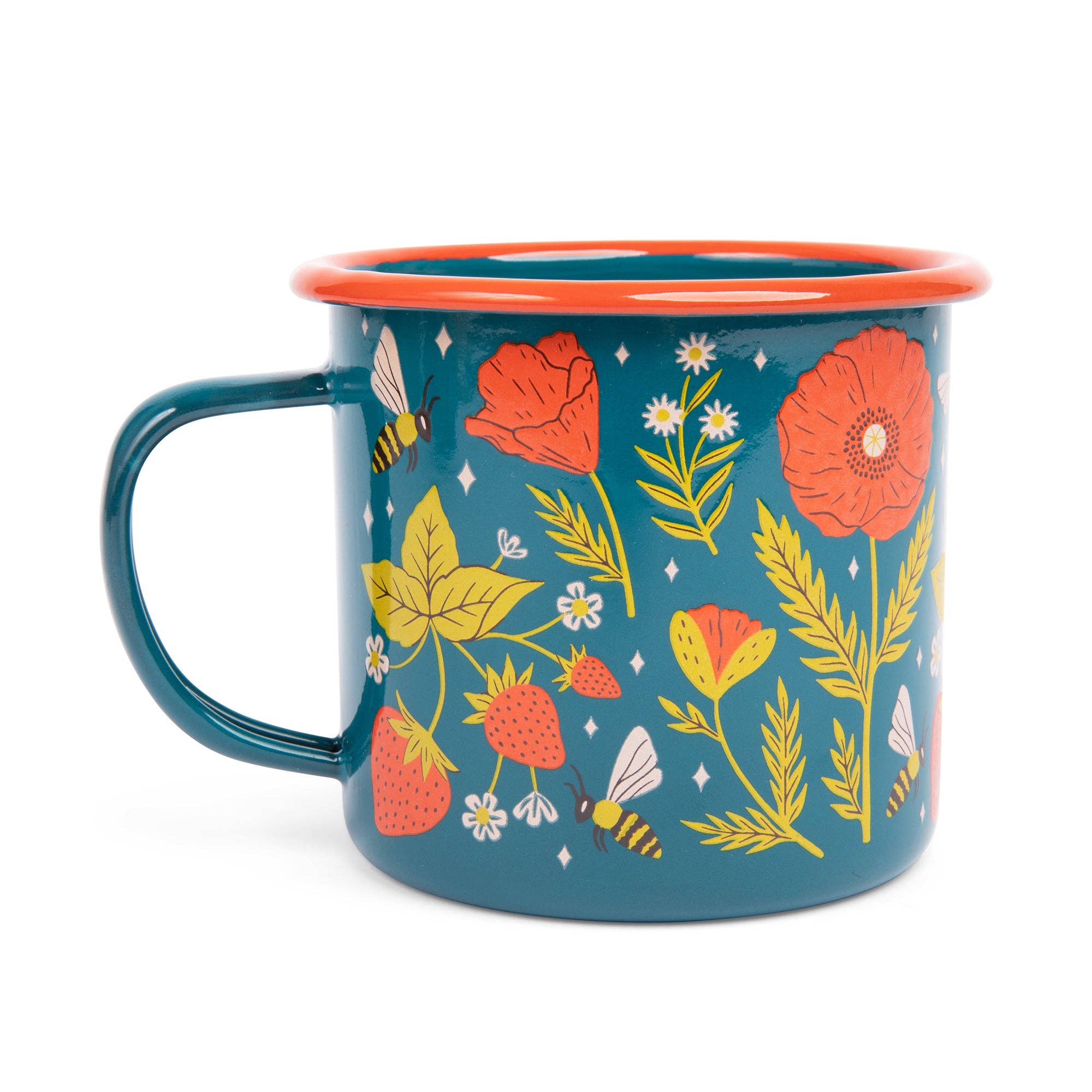 Enamelware Coffee & Camp Mug | Garden Buzz | 16 oz