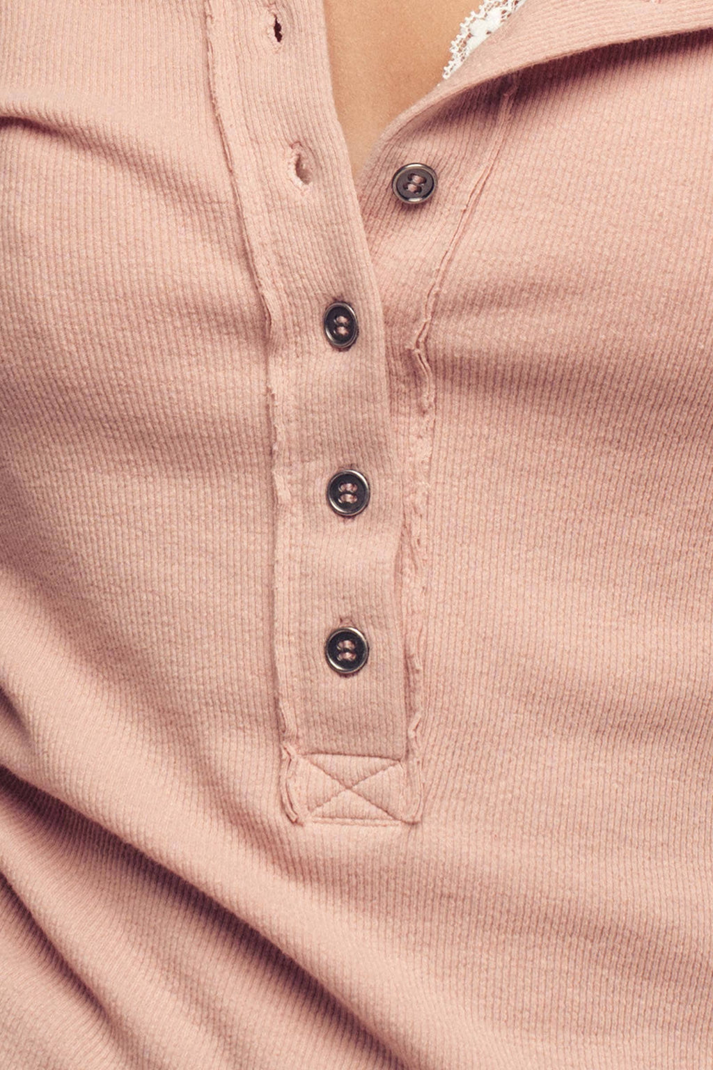 The Darla Ribbed Henley Long Sleeve Top