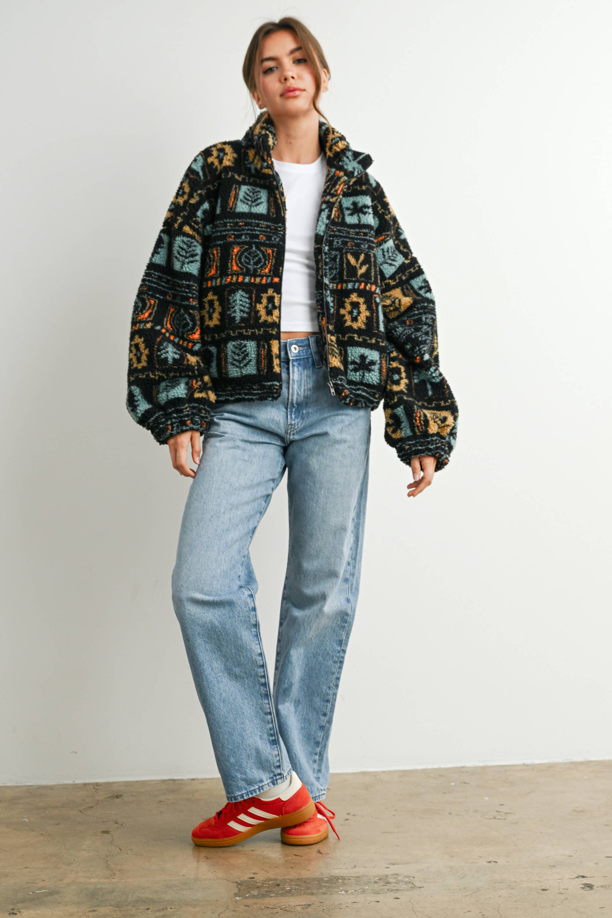 Camper Zip-Up Polar Fleece Mock Neck Long Sleeve Jacket