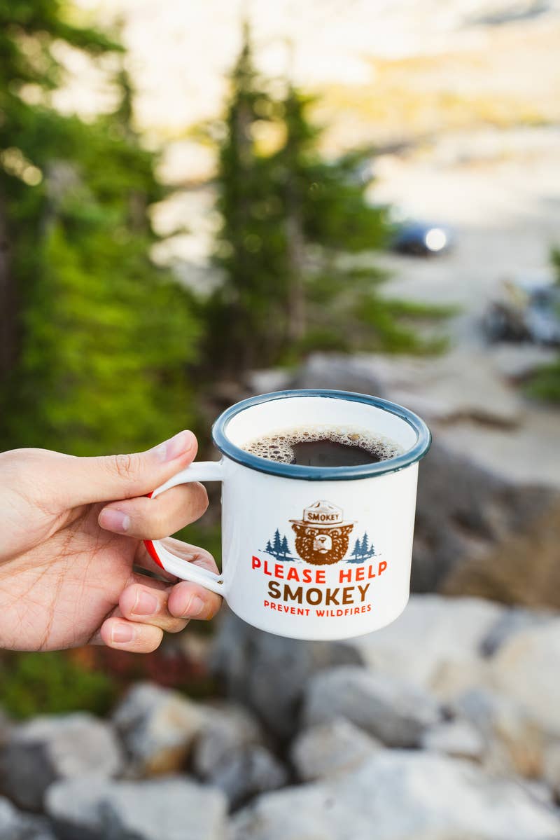 Please Help Smokey Enamelware Mug