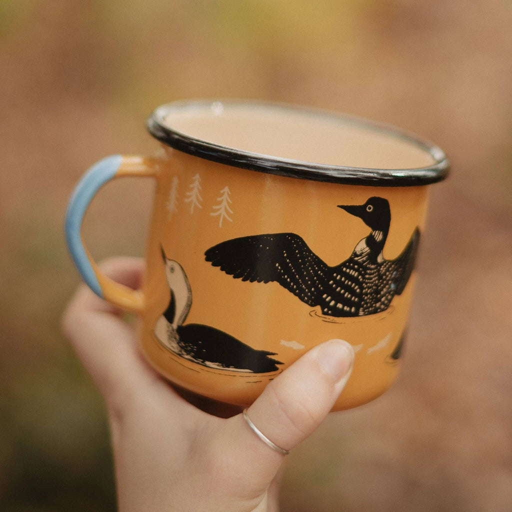 Loons of North America Large Enamelware Mug