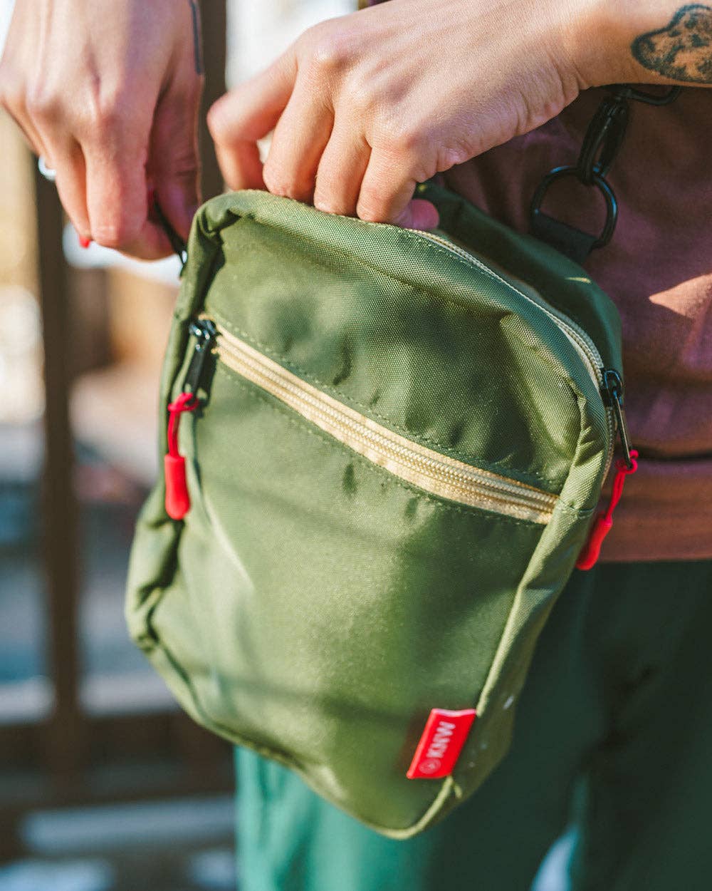 Recycled Crossbody Bag | Olive/Khaki