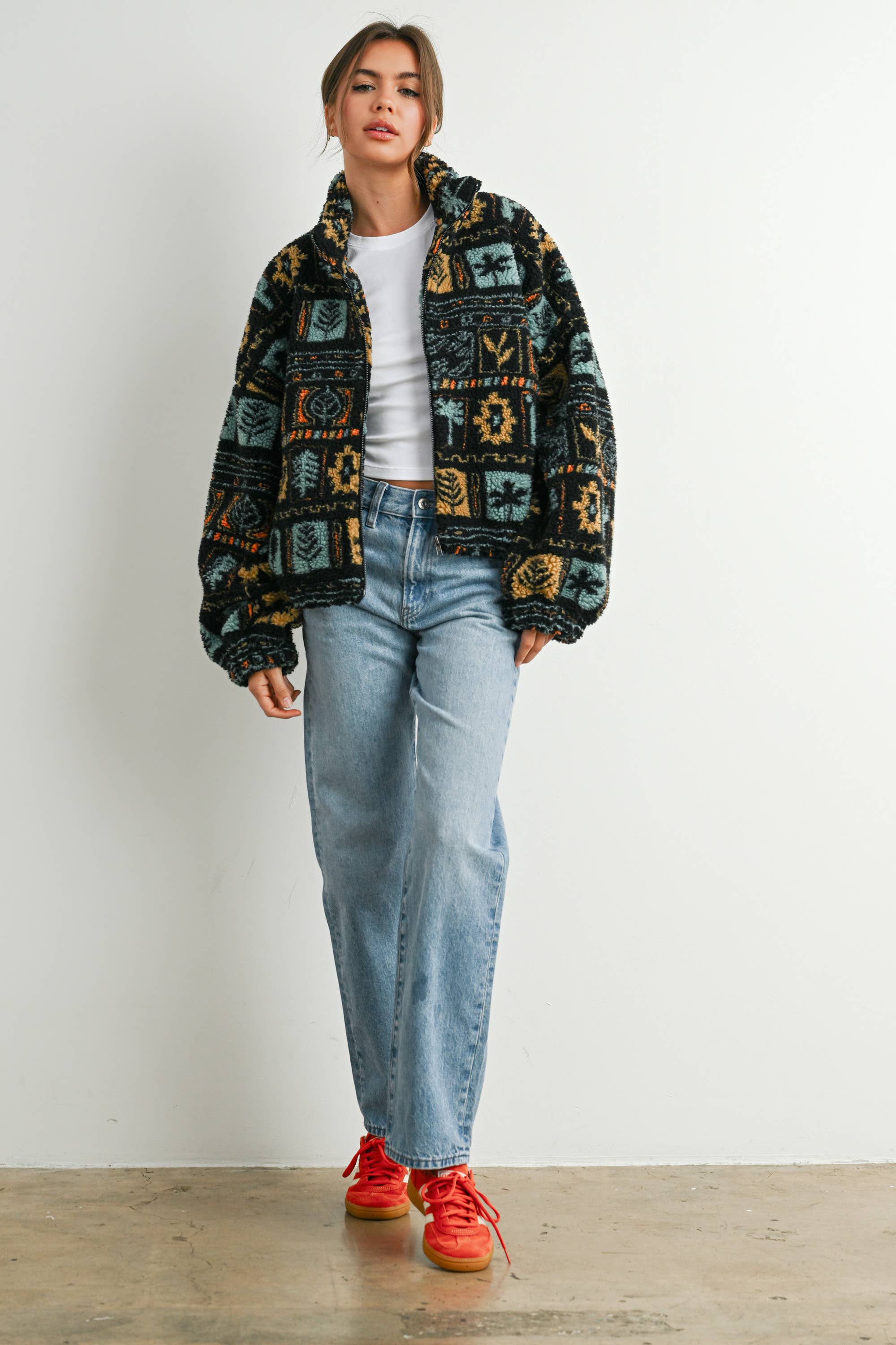 Camper Zip-Up Polar Fleece Mock Neck Long Sleeve Jacket