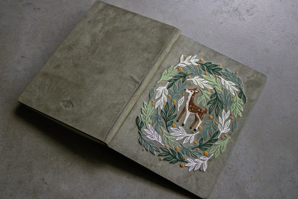 Deer Embroidered Journal