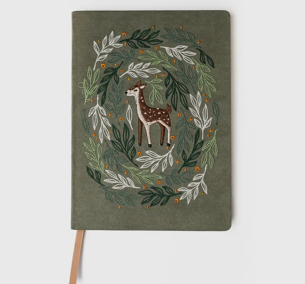 Deer Embroidered Journal