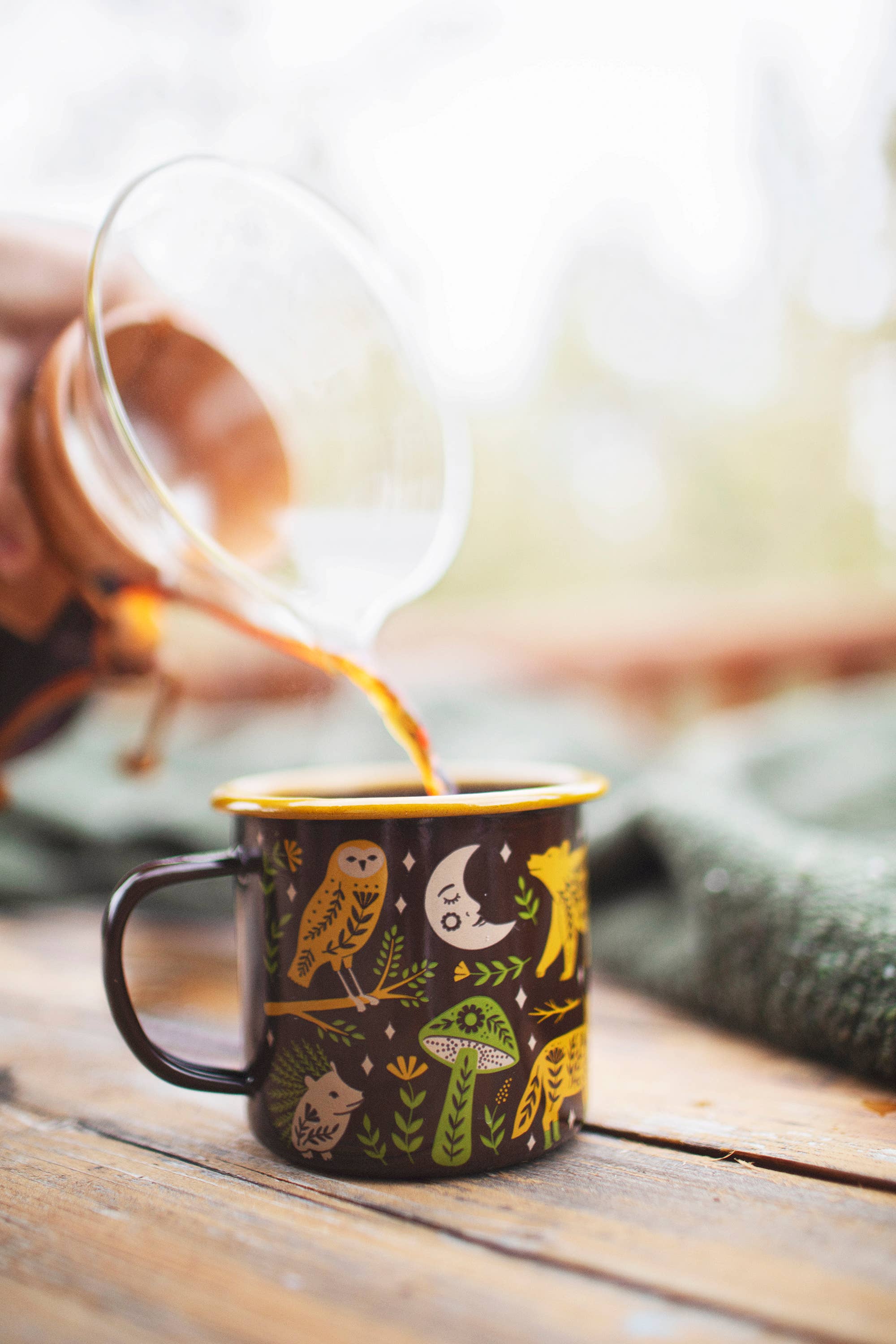 Enamelware Coffee & Camp Mug | Woodland Friends | 16 Oz