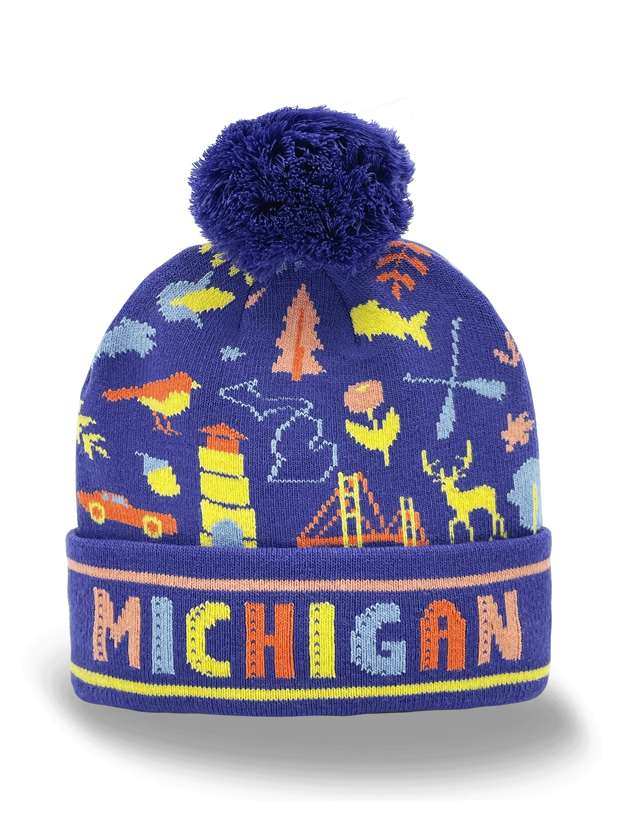 Michigan Landmarks & Wildlife Knit Beanie – Winter Outdoor Hat