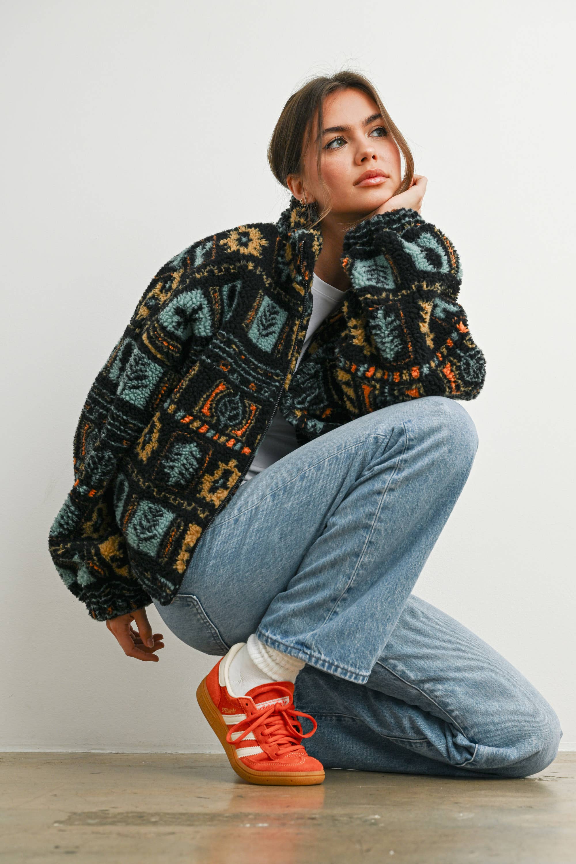 Camper Zip-Up Polar Fleece Mock Neck Long Sleeve Jacket