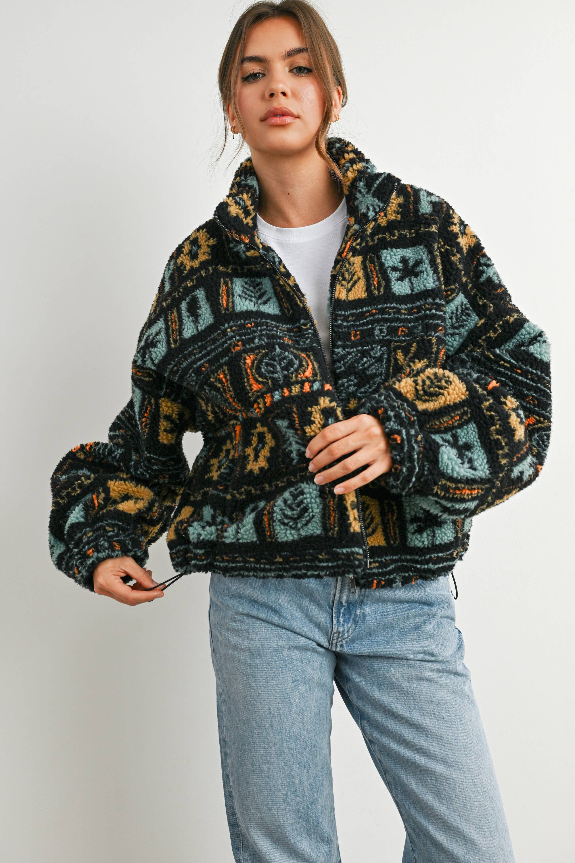 Camper Zip-Up Polar Fleece Mock Neck Long Sleeve Jacket