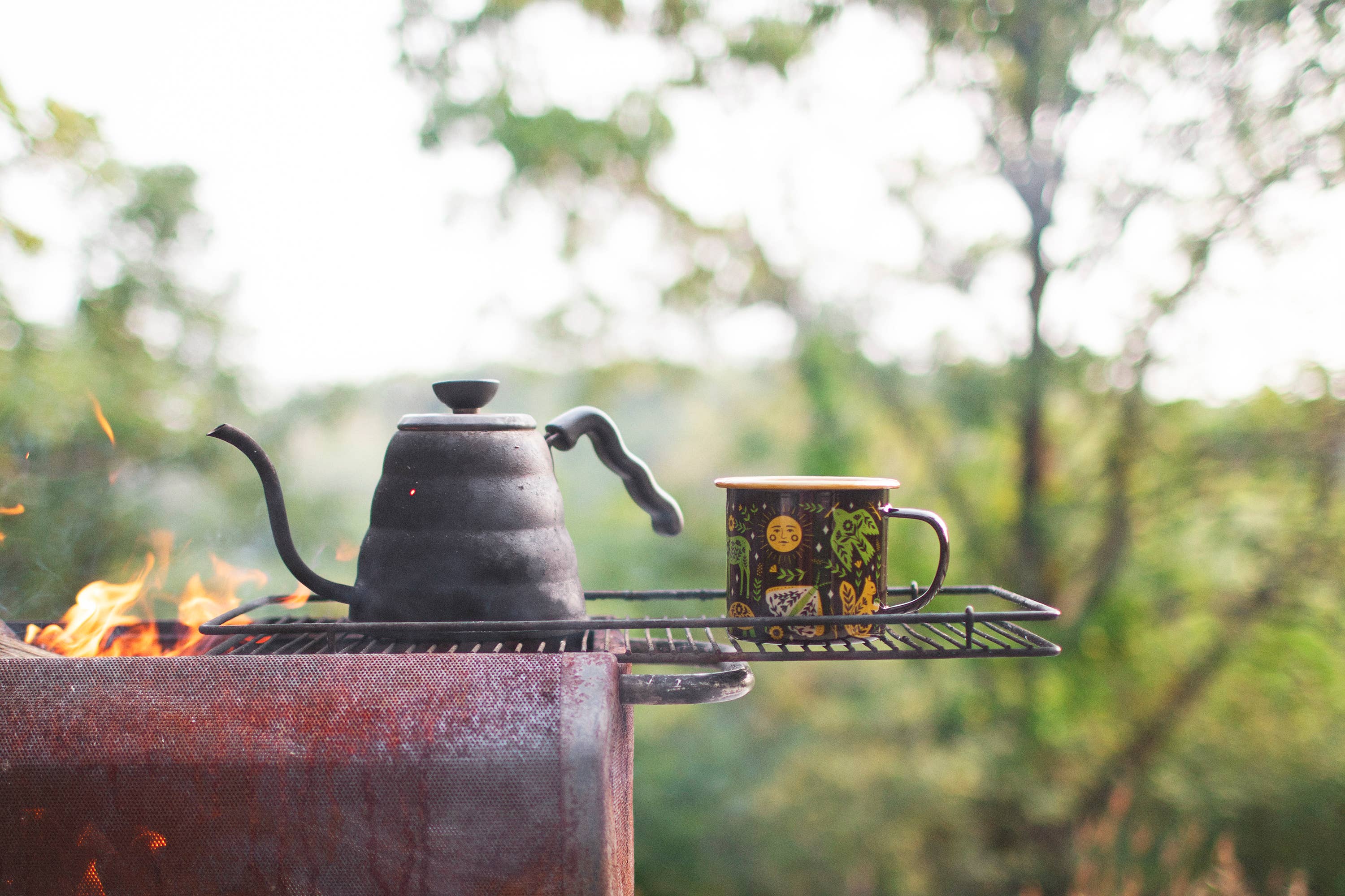 Enamelware Coffee & Camp Mug | Woodland Friends | 16 Oz