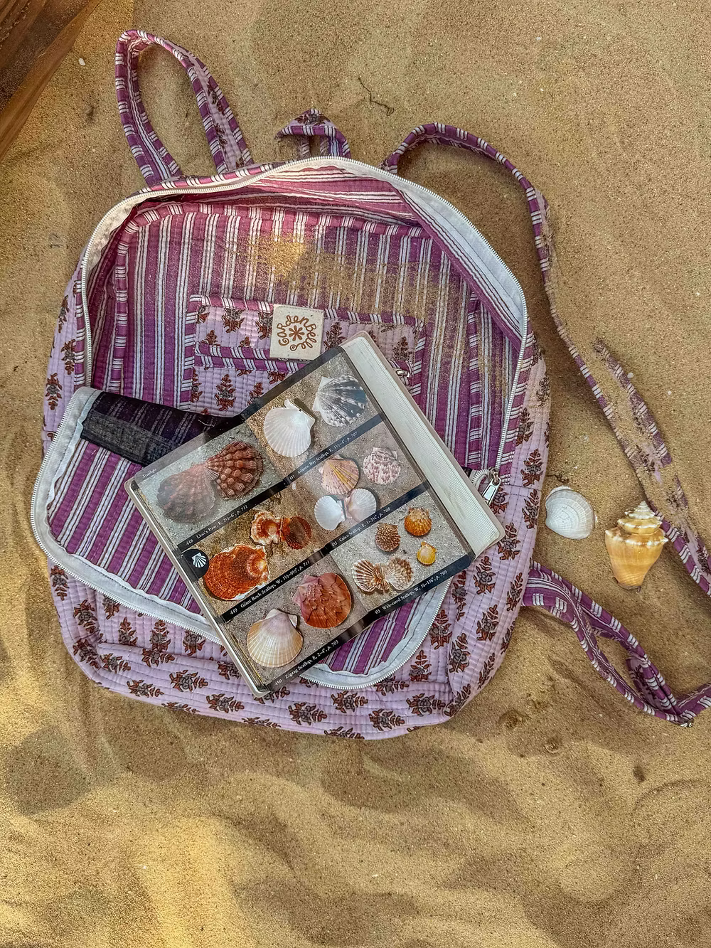 Lavendar Block Printed Backpack