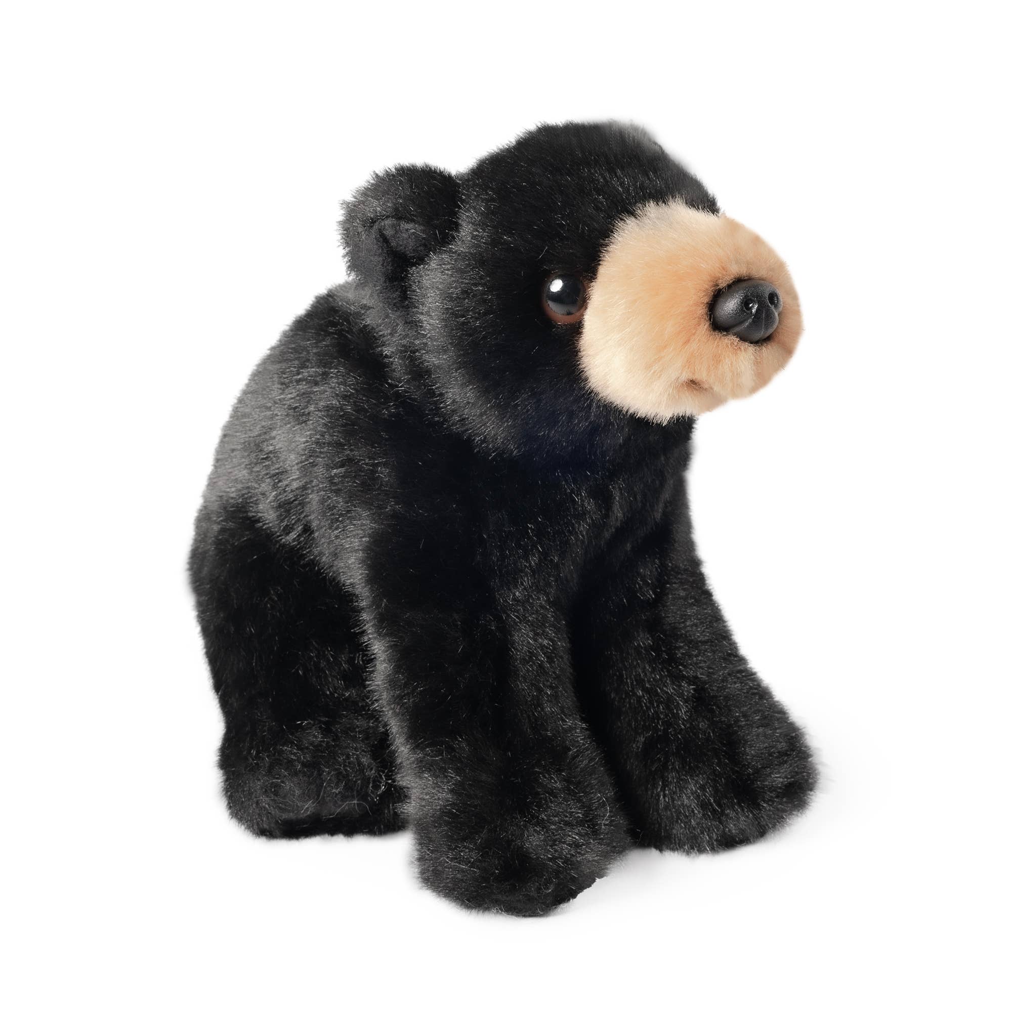 Living Nature Sitting Black Bear Plush Stuffed Animal Toy