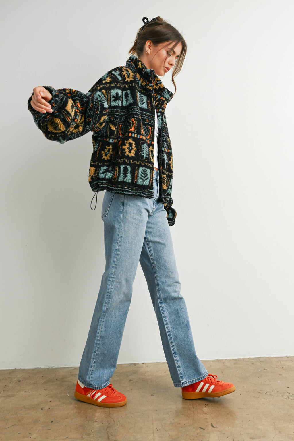 Camper Zip-Up Polar Fleece Mock Neck Long Sleeve Jacket